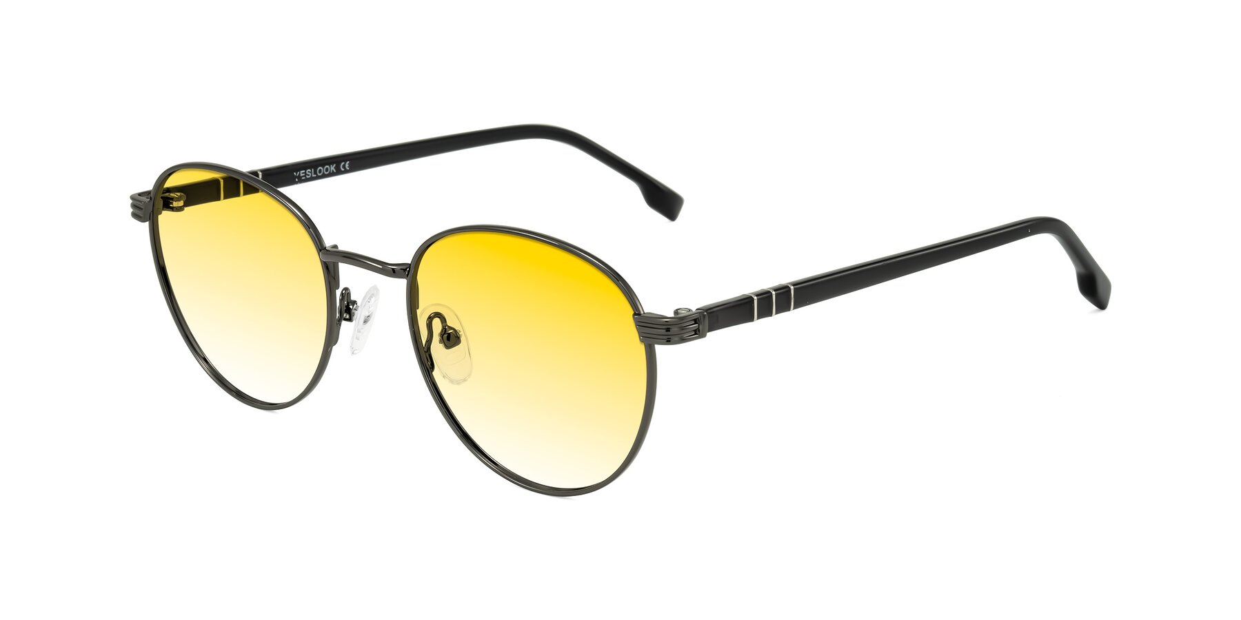 Angle of Orozco in Gunmetal/Dark Gray with Yellow Gradient Lenses
