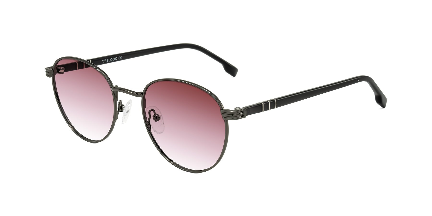 Angle of Orozco in Gunmetal/Dark Gray with Garnet Gradient Lenses