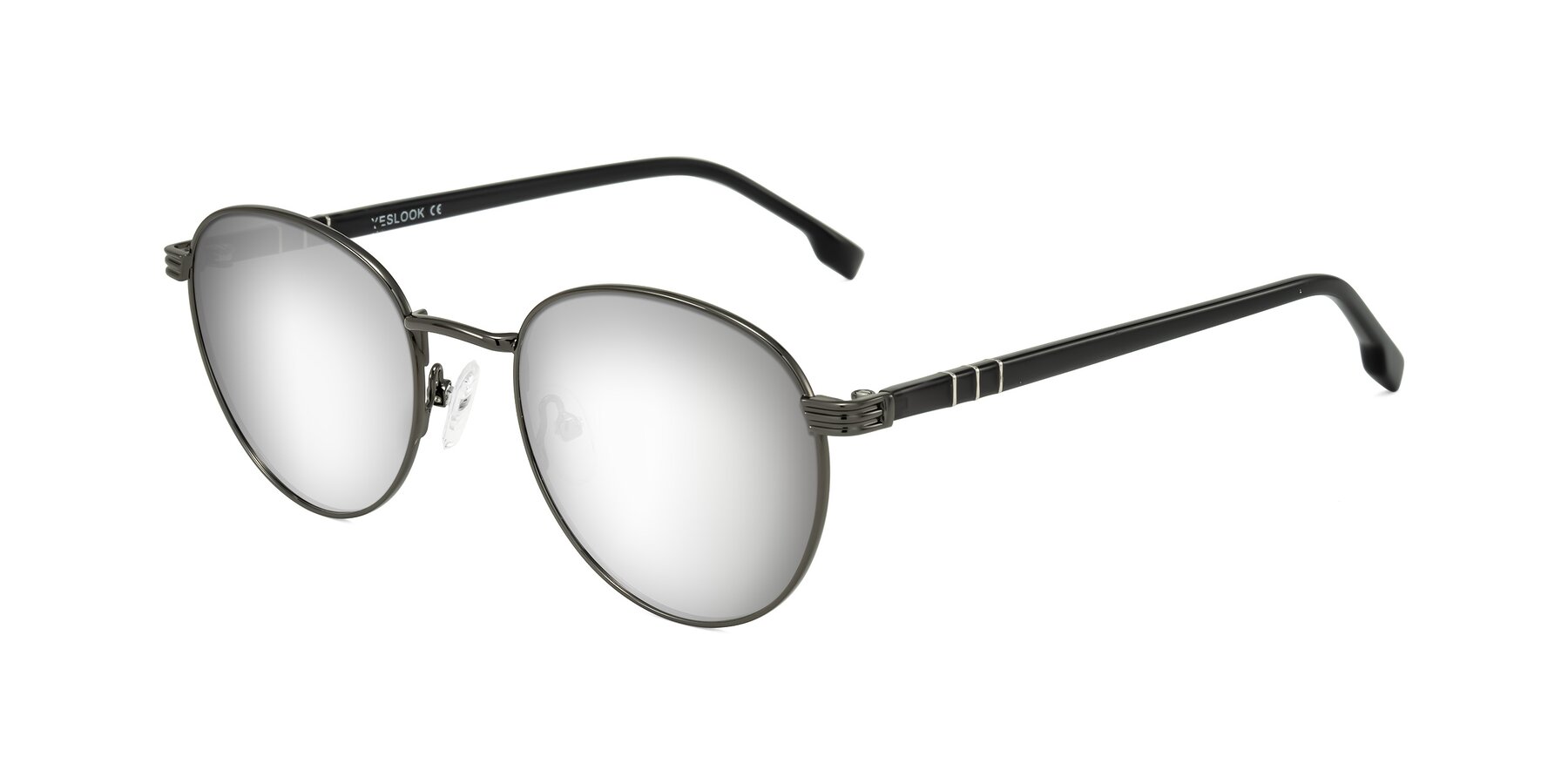 Angle of Orozco in Gunmetal/Dark Gray with Silver Mirrored Lenses