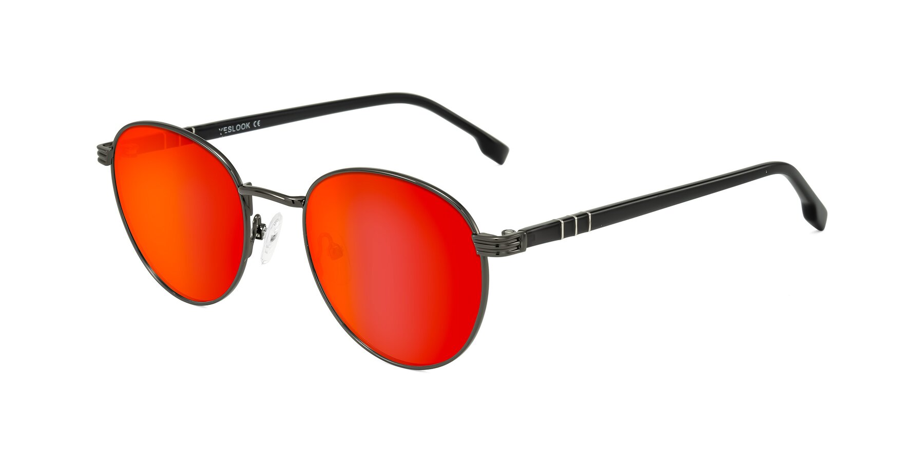 Angle of Orozco in Gunmetal/Dark Gray with Red Gold Mirrored Lenses