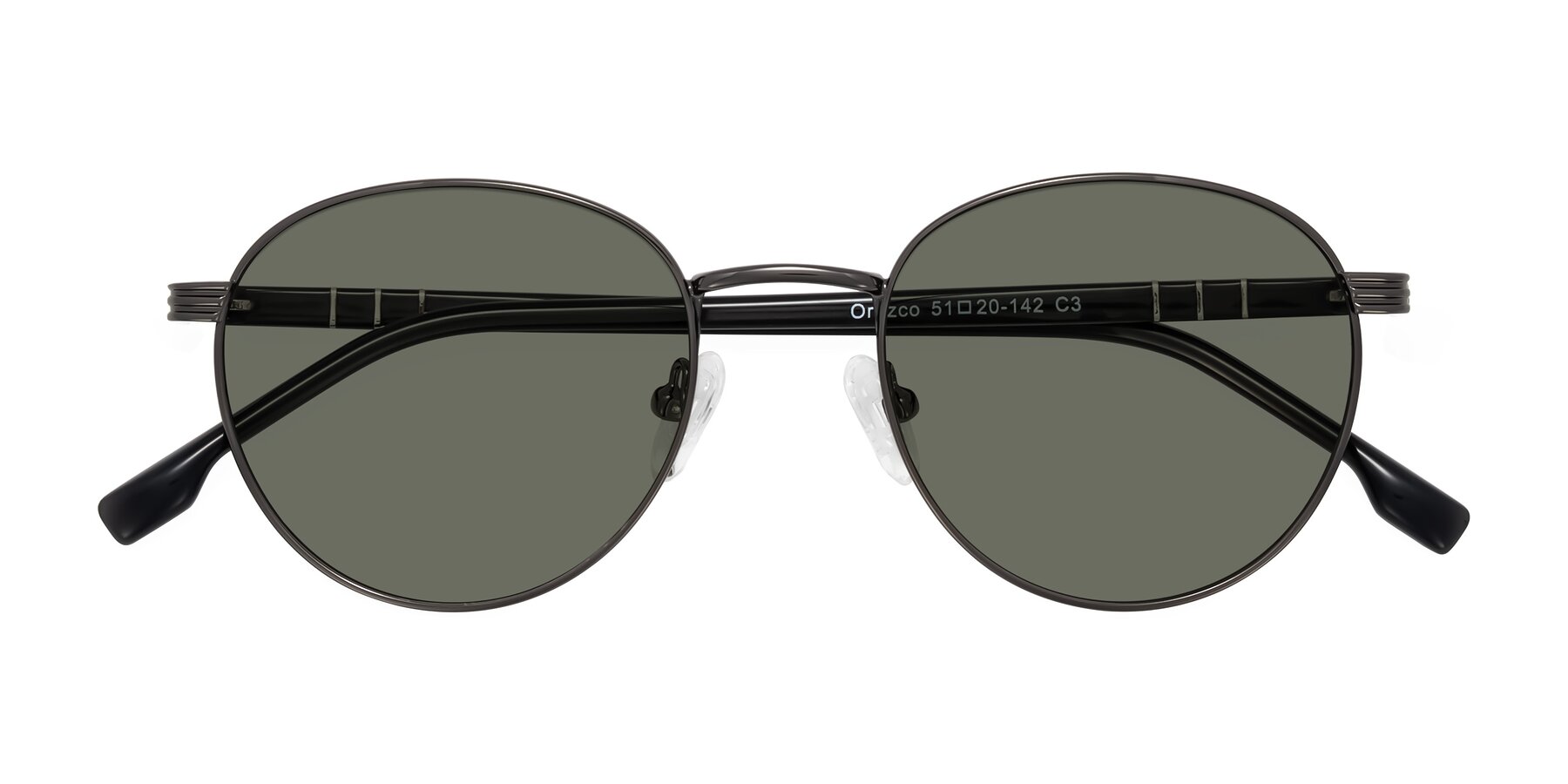 Folded Front of Orozco in Gunmetal/Dark Gray with Gray Polarized Lenses