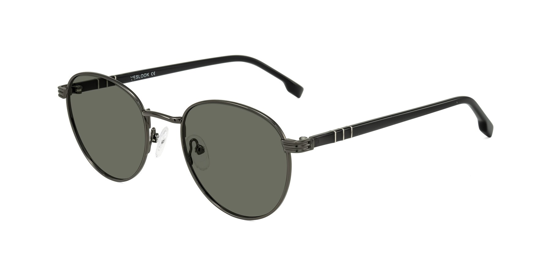 Angle of Orozco in Gunmetal/Dark Gray with Gray Polarized Lenses