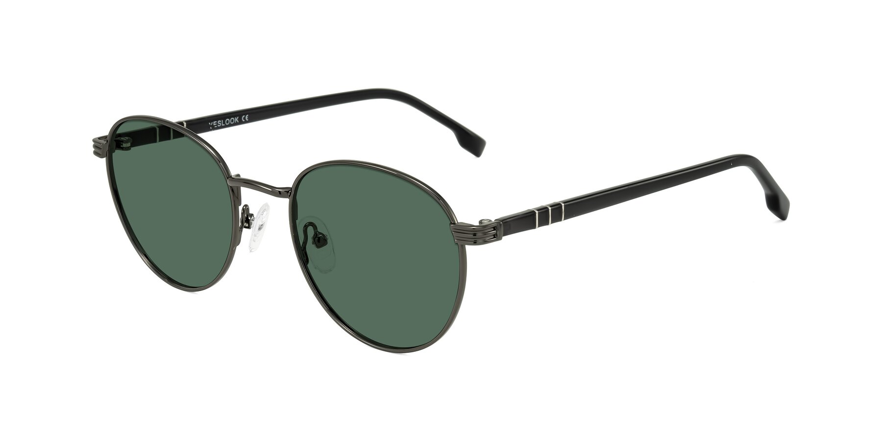 Angle of Orozco in Gunmetal/Dark Gray with Green Polarized Lenses
