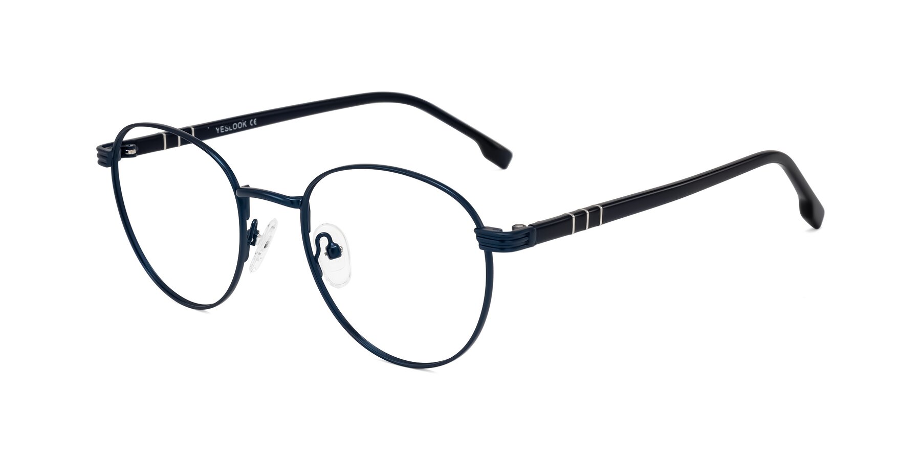 Angle of Orozco in Matte Blue/Blue with Clear Eyeglass Lenses