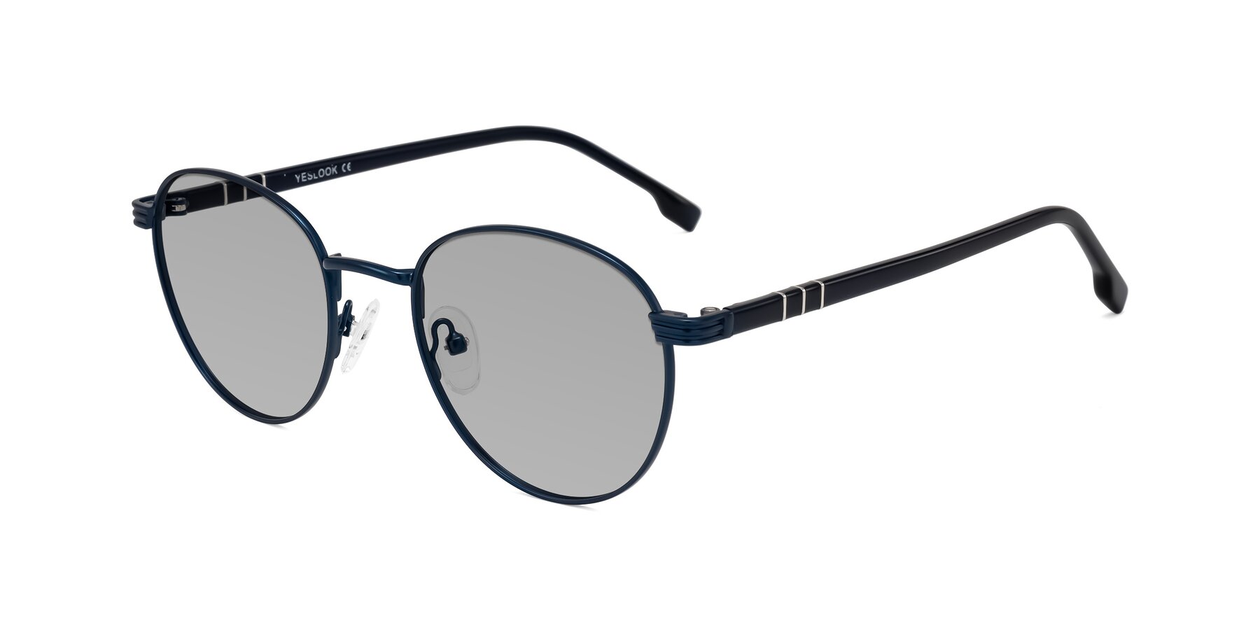 Angle of Orozco in Matte Blue/Blue with Light Gray Tinted Lenses