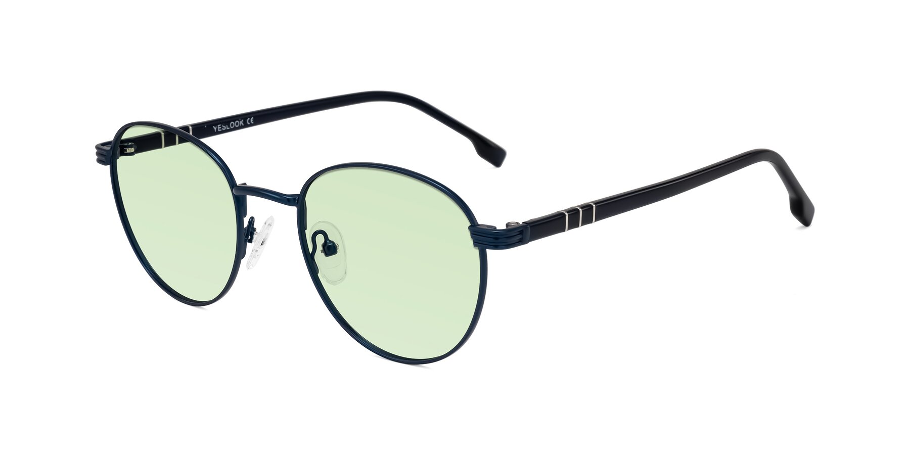 Angle of Orozco in Matte Blue/Blue with Light Green Tinted Lenses