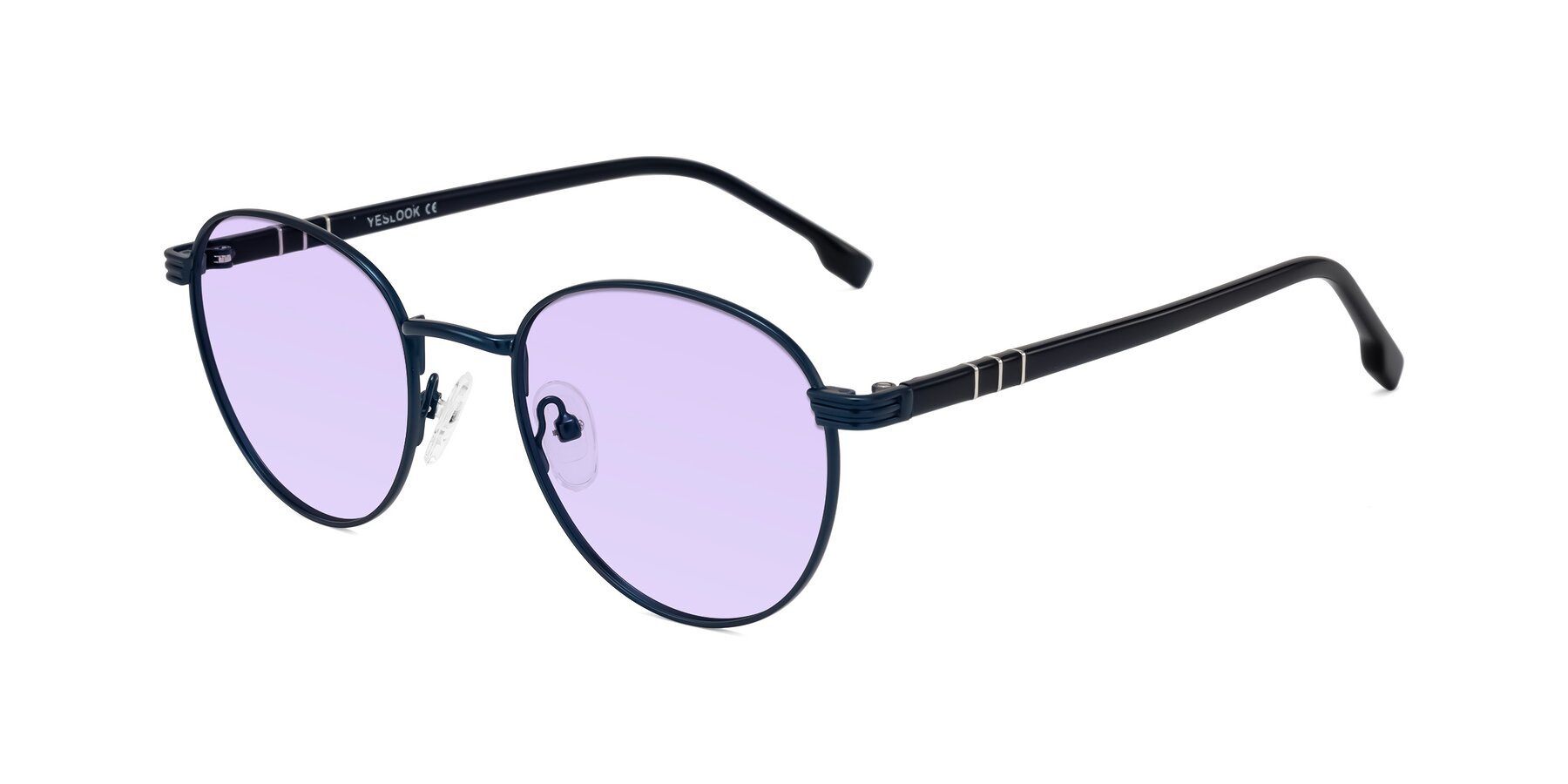 Angle of Orozco in Matte Blue/Blue with Light Purple Tinted Lenses