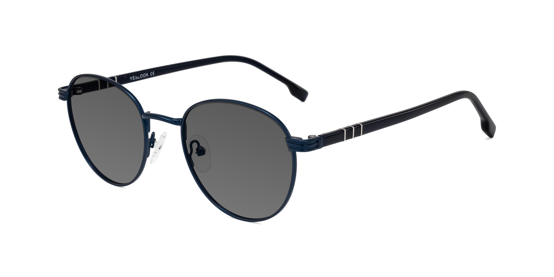 Angle of Orozco in Matte Blue/Blue with Medium Gray Tinted Lenses