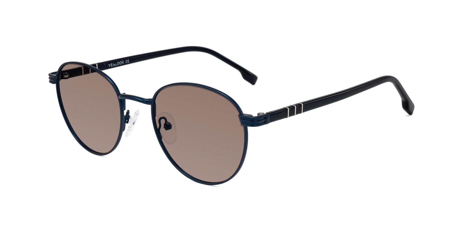 Angle of Orozco in Matte Blue/Blue with Medium Brown Tinted Lenses