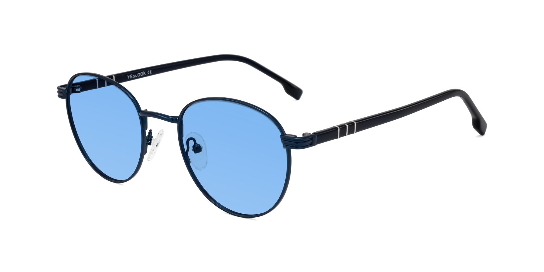 Angle of Orozco in Matte Blue/Blue with Medium Blue Tinted Lenses