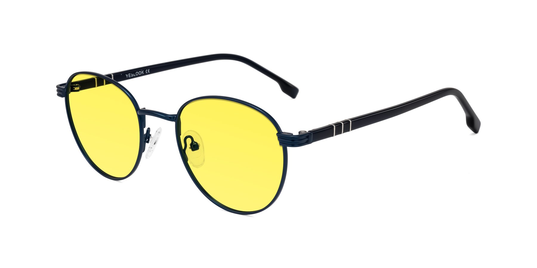 Angle of Orozco in Matte Blue/Blue with Medium Yellow Tinted Lenses