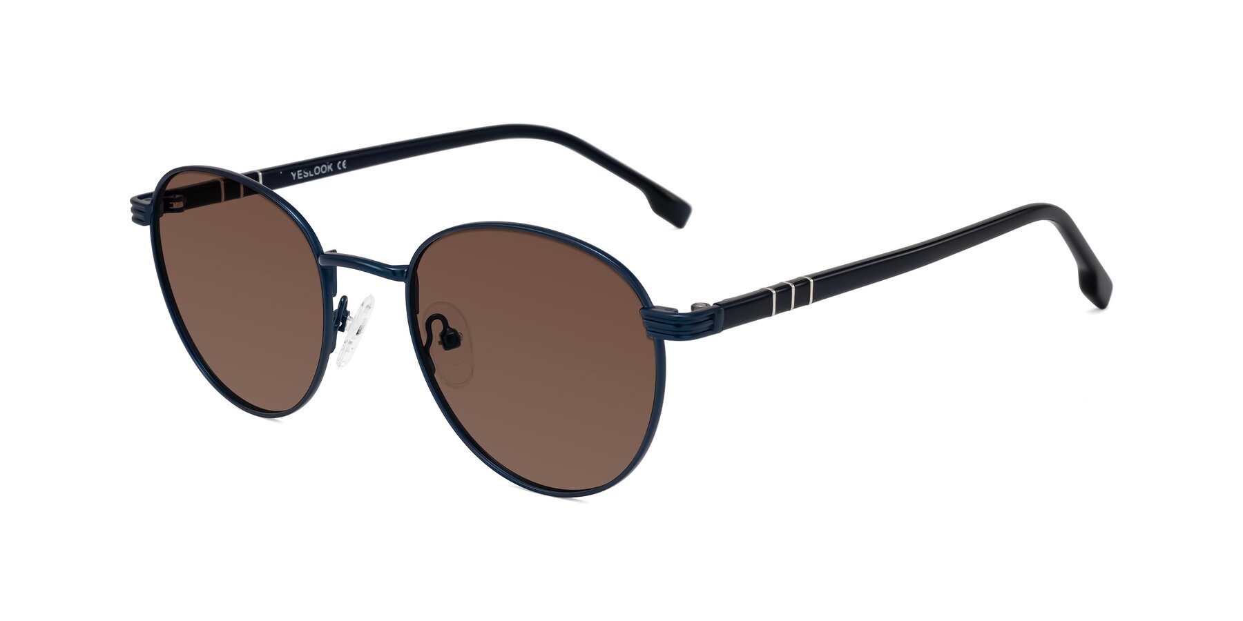 Angle of Orozco in Matte Blue/Blue with Brown Tinted Lenses