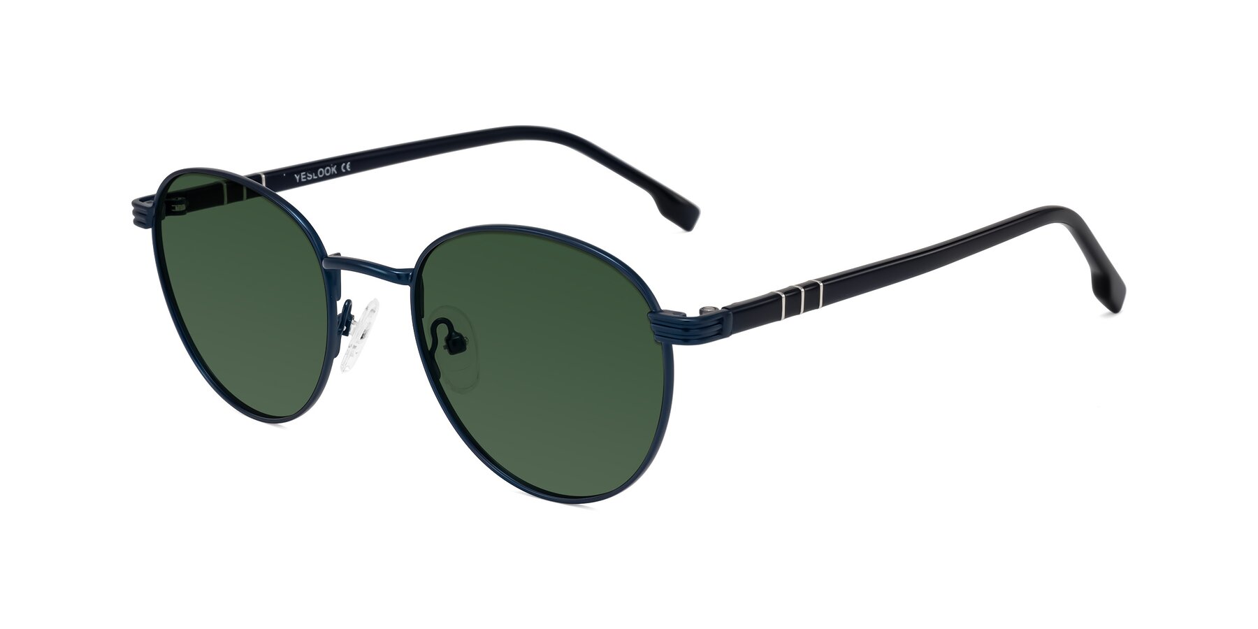 Angle of Orozco in Matte Blue/Blue with Green Tinted Lenses