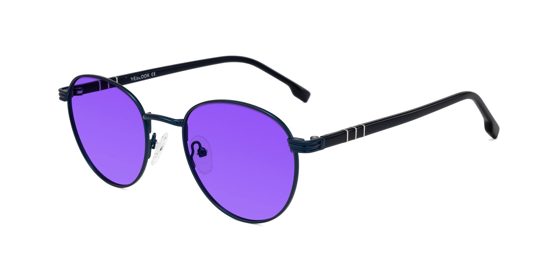 Angle of Orozco in Matte Blue/Blue with Purple Tinted Lenses