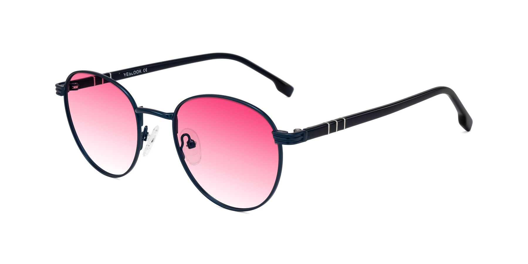 Angle of Orozco in Matte Blue/Blue with Pink Gradient Lenses