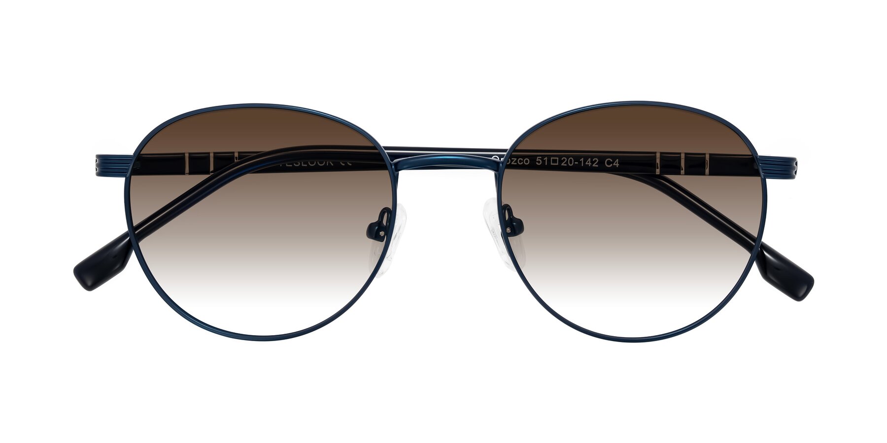 Folded Front of Orozco in Matte Blue/Blue with Brown Gradient Lenses
