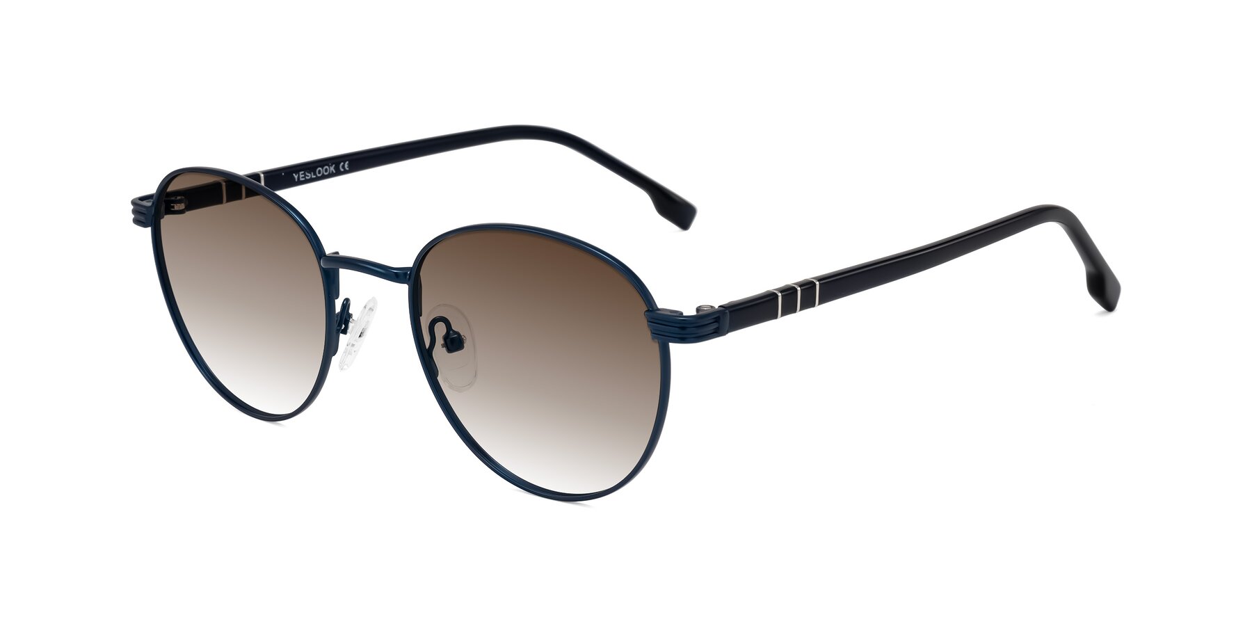 Angle of Orozco in Matte Blue/Blue with Brown Gradient Lenses
