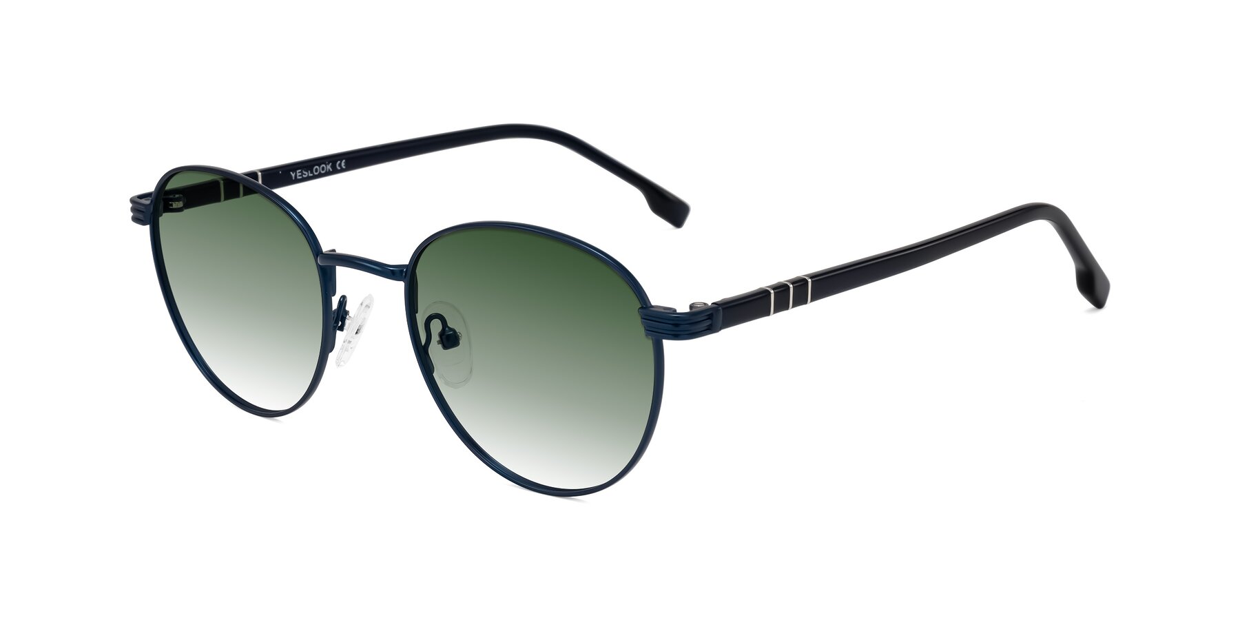 Angle of Orozco in Matte Blue/Blue with Green Gradient Lenses