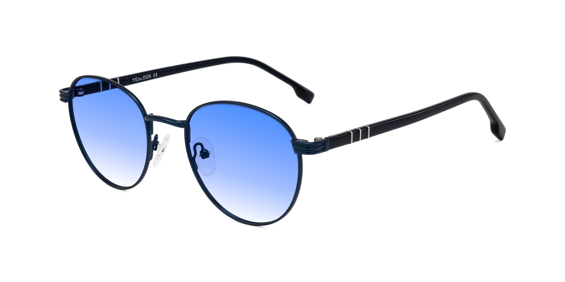 Angle of Orozco in Matte Blue/Blue with Blue Gradient Lenses
