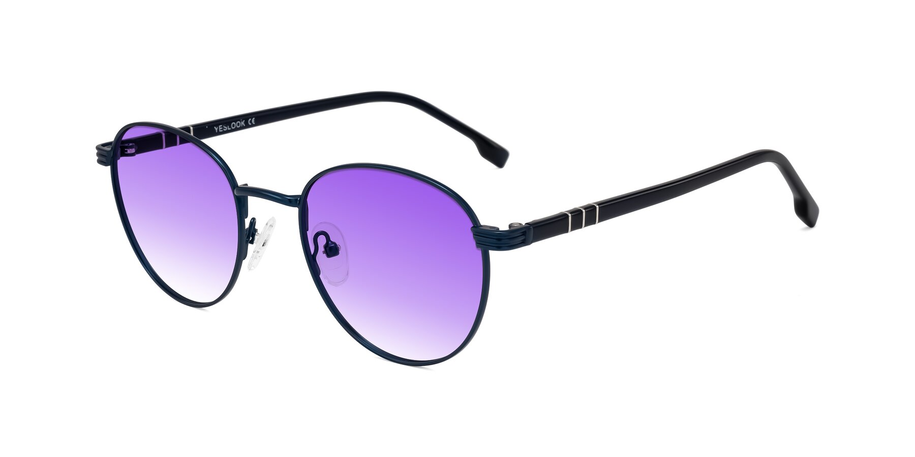 Angle of Orozco in Matte Blue/Blue with Purple Gradient Lenses