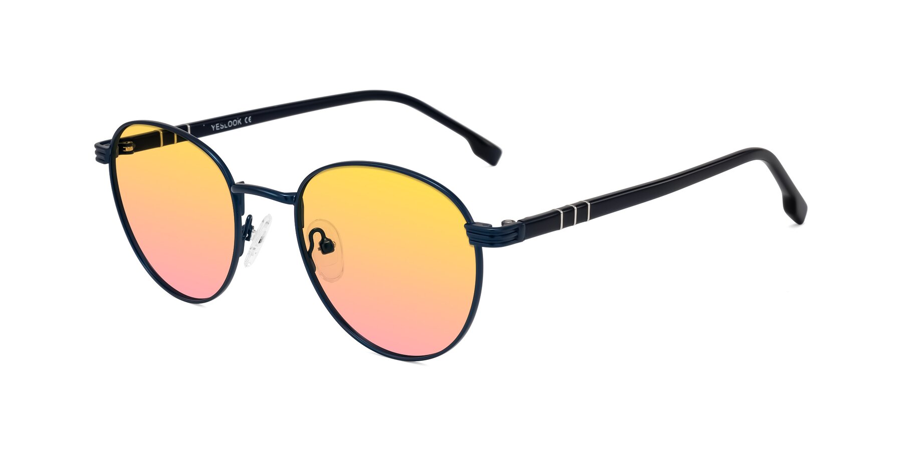Angle of Orozco in Matte Blue/Blue with Yellow / Pink Gradient Lenses