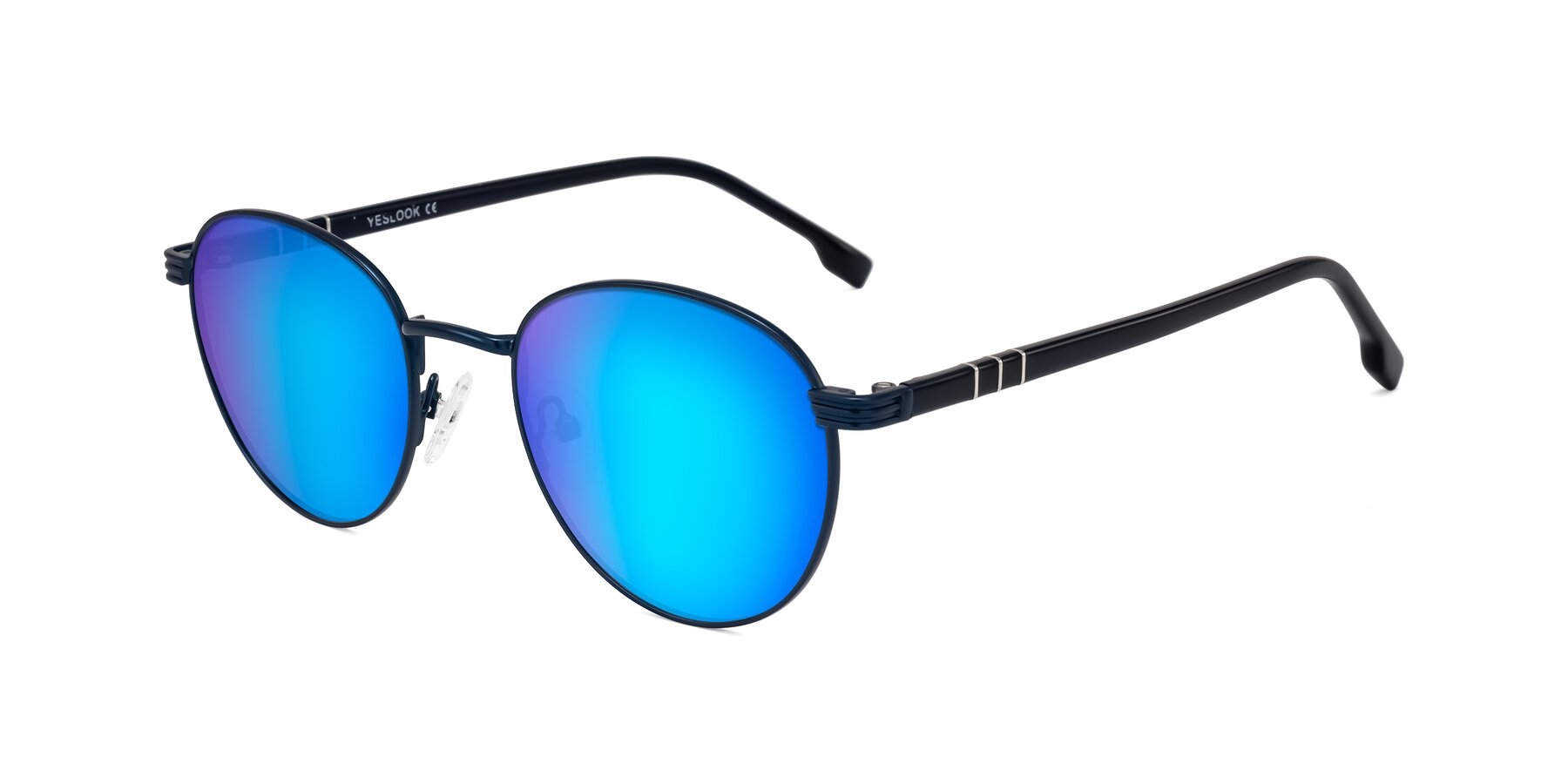 Angle of Orozco in Matte Blue/Blue with Blue Mirrored Lenses
