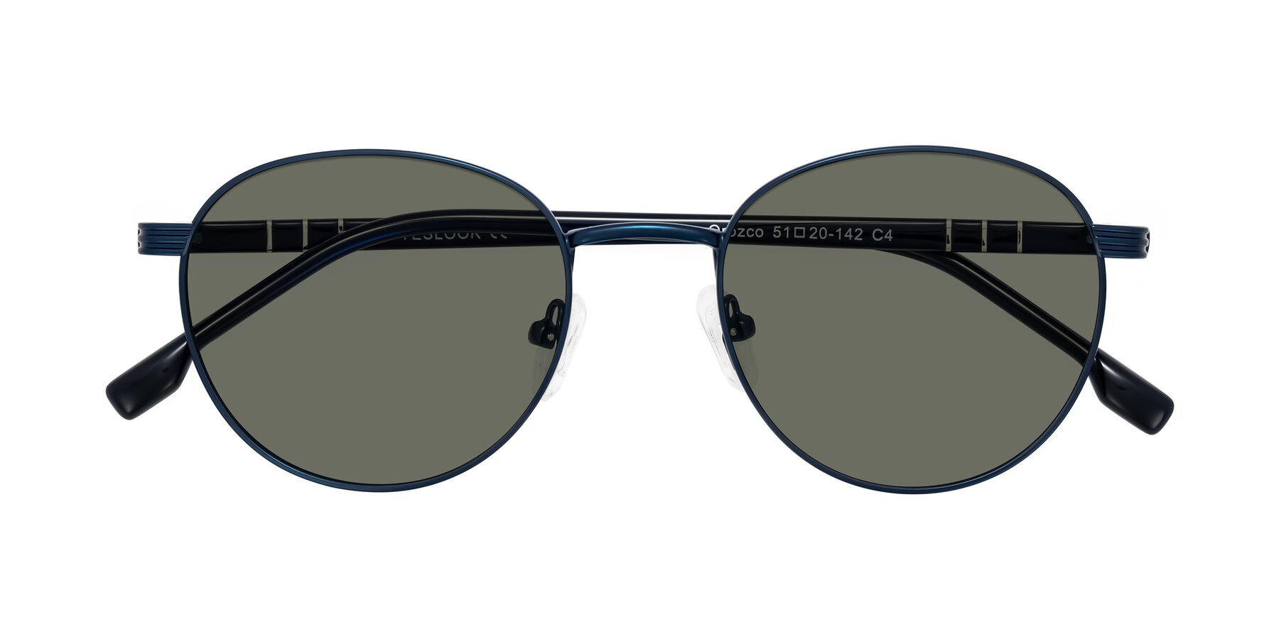 Folded Front of Orozco in Matte Blue/Blue with Gray Polarized Lenses