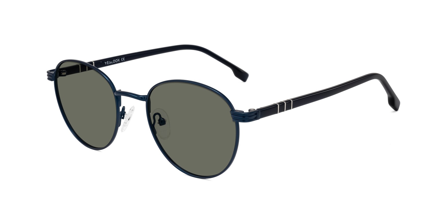 Angle of Orozco in Matte Blue/Blue with Gray Polarized Lenses