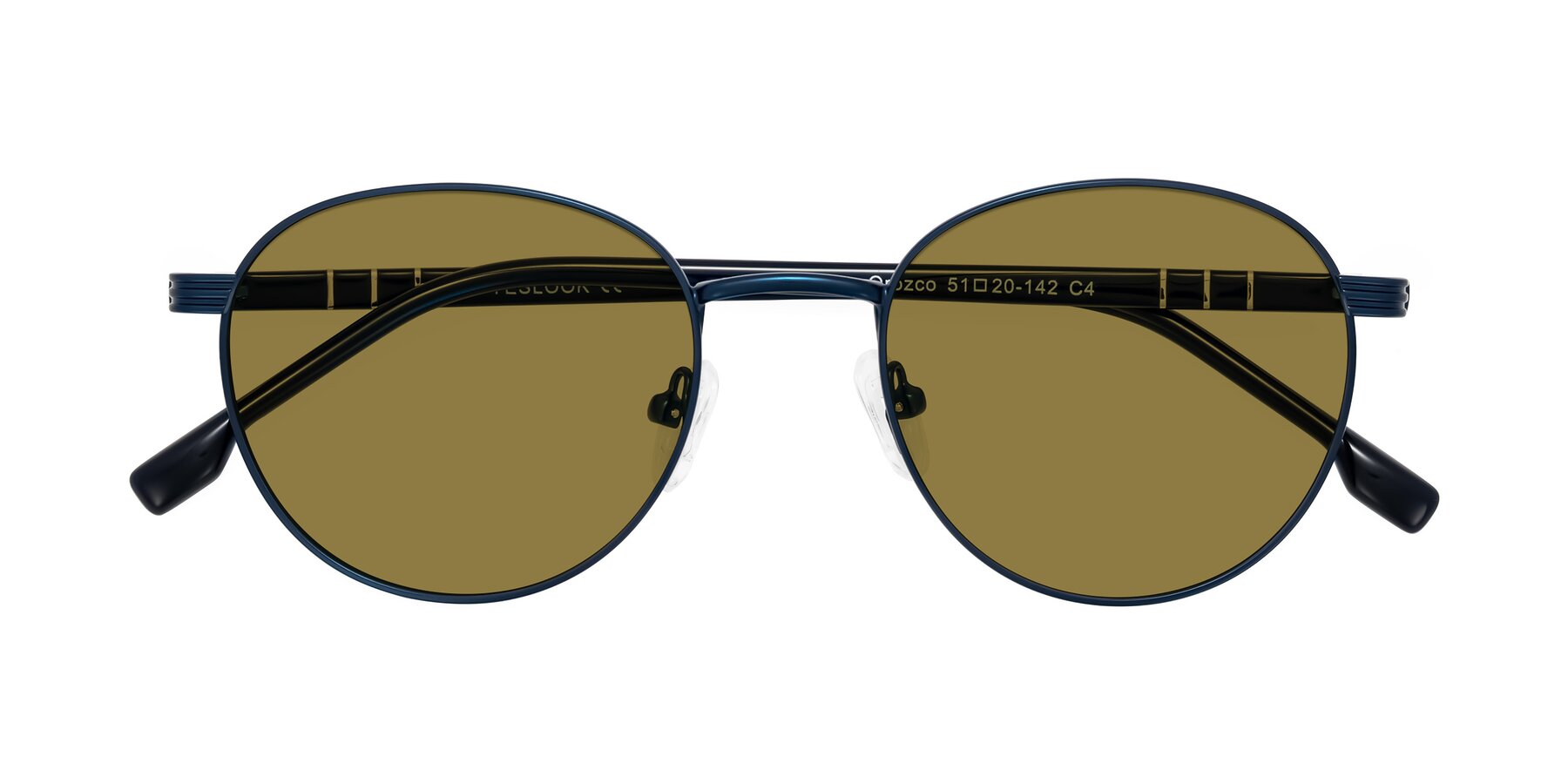 Folded Front of Orozco in Matte Blue/Blue with Brown Polarized Lenses