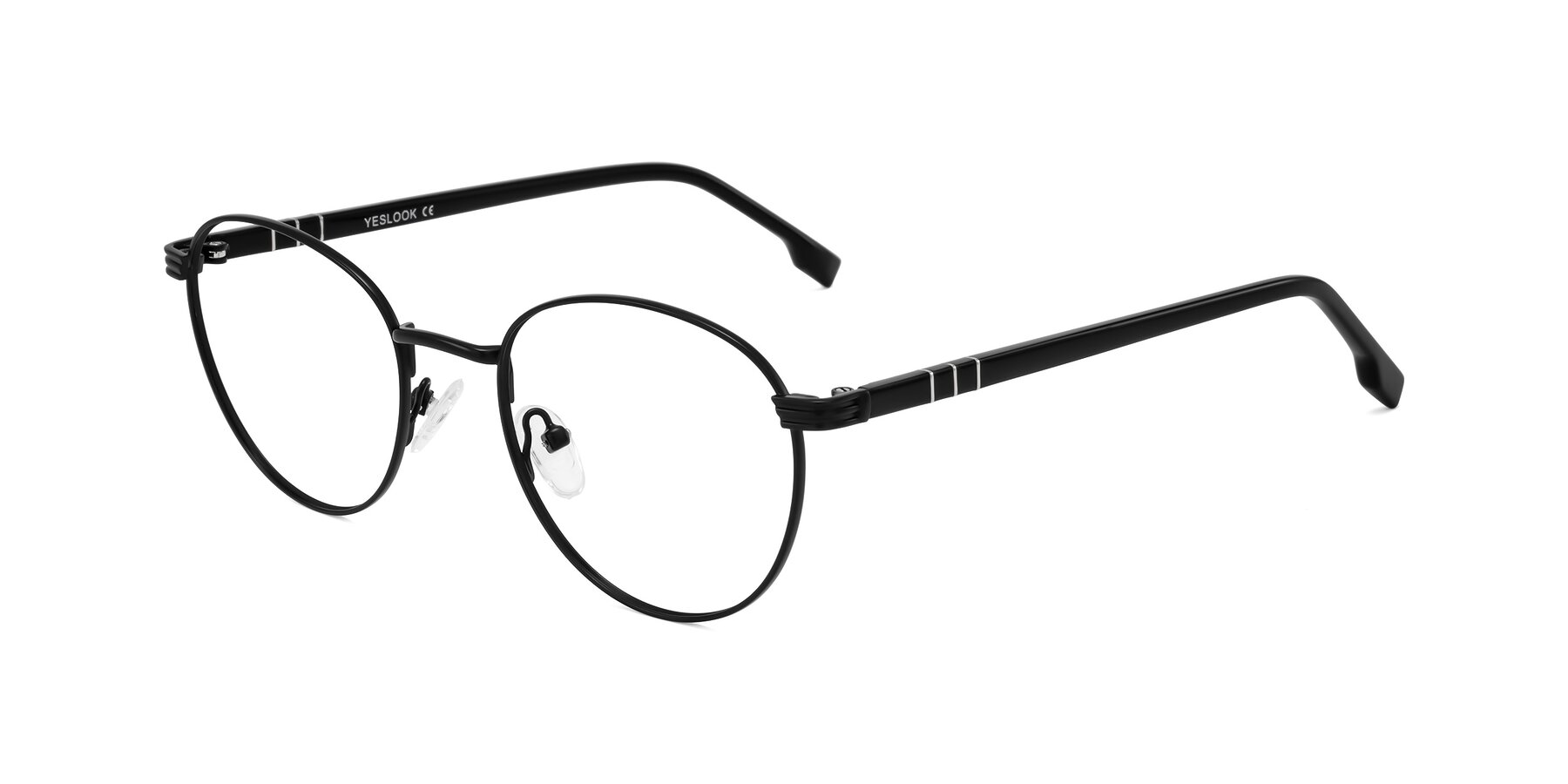 Angle of Orozco in Matte Black/Black with Clear Blue Light Blocking Lenses