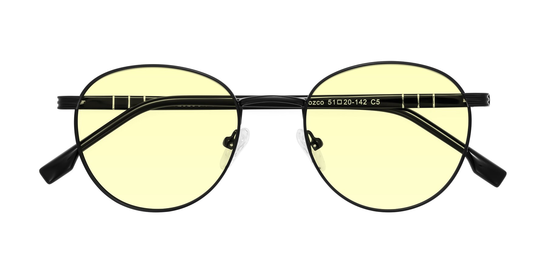 Folded Front of Orozco in Matte Black/Black with Light Yellow Tinted Lenses