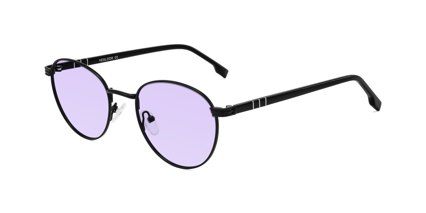 Angle of Orozco in Matte Black/Black with Light Purple Tinted Lenses