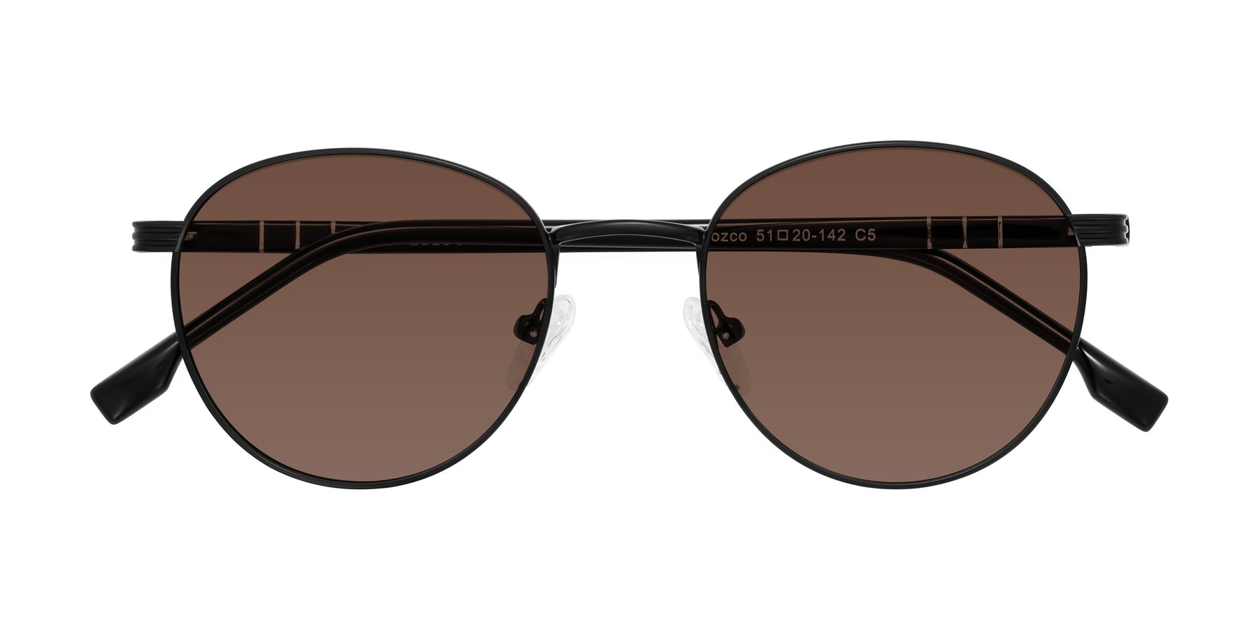 Folded Front of Orozco in Matte Black/Black with Brown Tinted Lenses