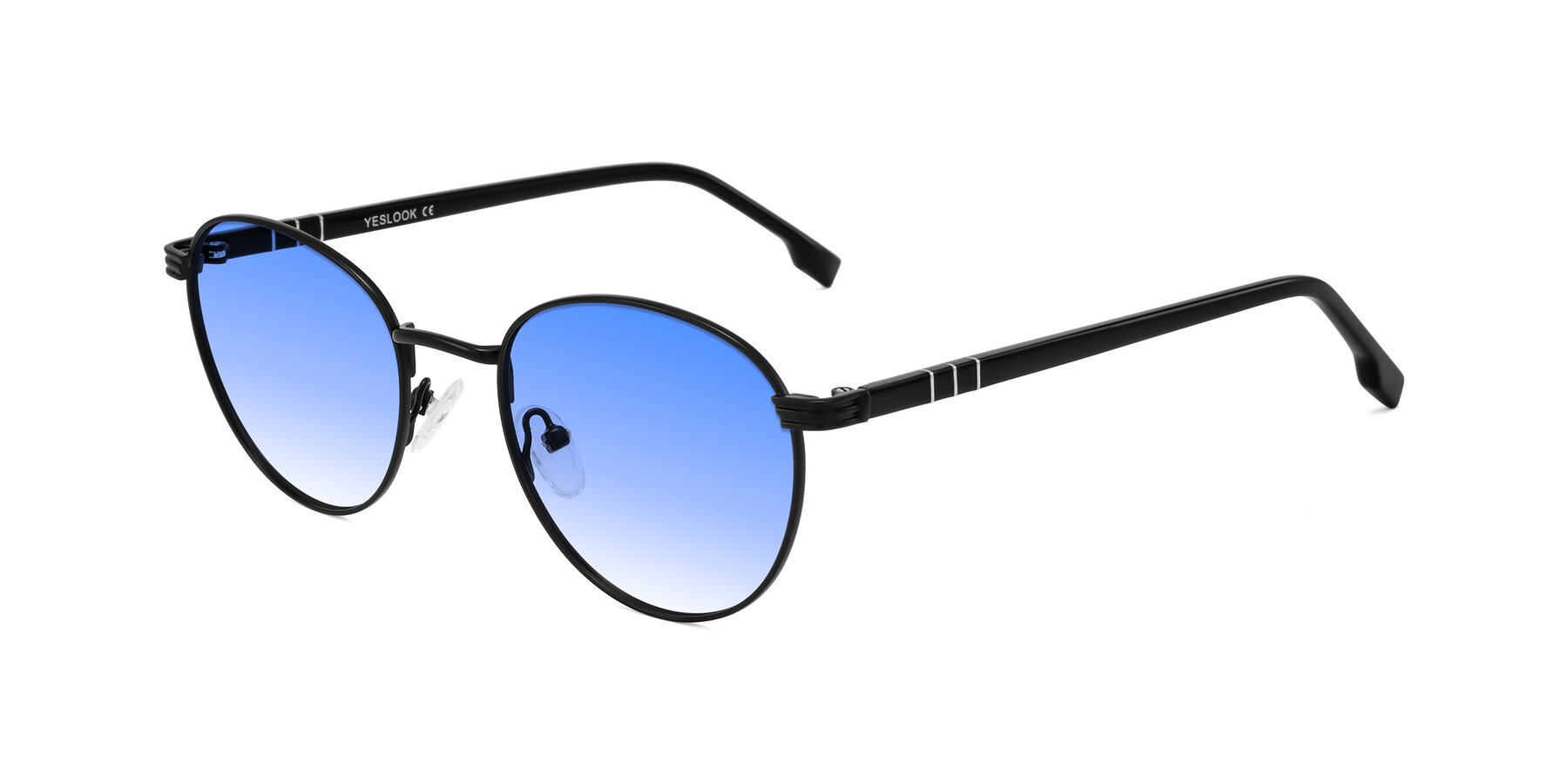 Angle of Orozco in Matte Black/Black with Blue Gradient Lenses