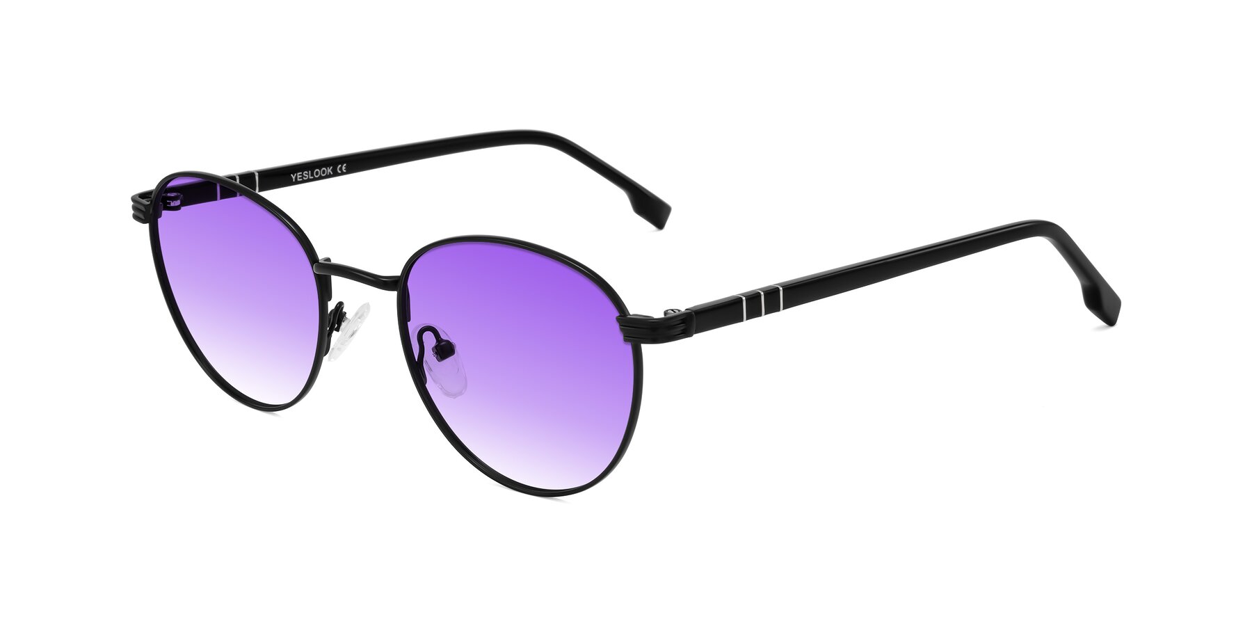 Angle of Orozco in Matte Black/Black with Purple Gradient Lenses