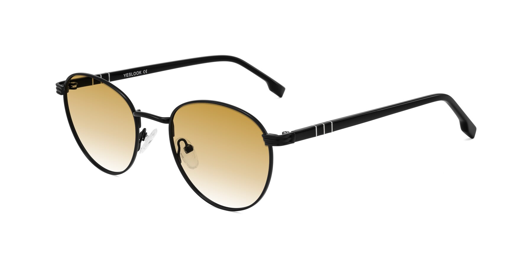 Angle of Orozco in Matte Black/Black with Champagne Gradient Lenses