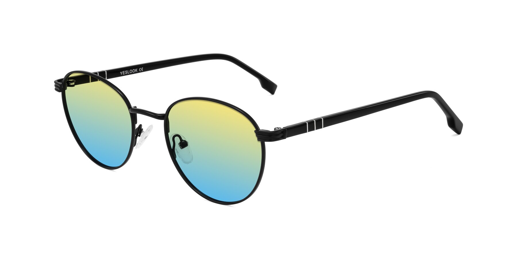 Angle of Orozco in Matte Black/Black with Yellow / Blue Gradient Lenses