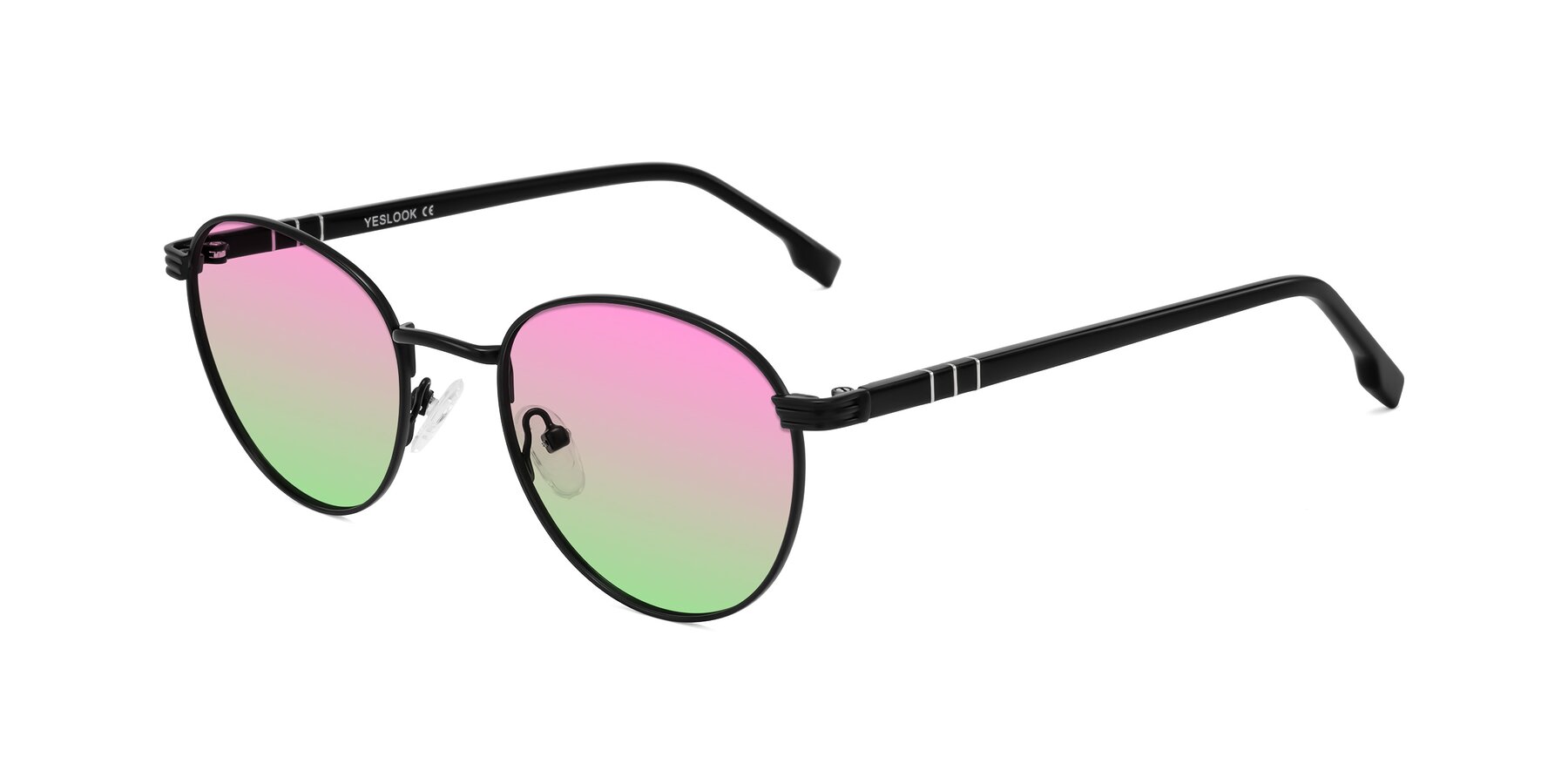 Angle of Orozco in Matte Black/Black with Pink / Green Gradient Lenses