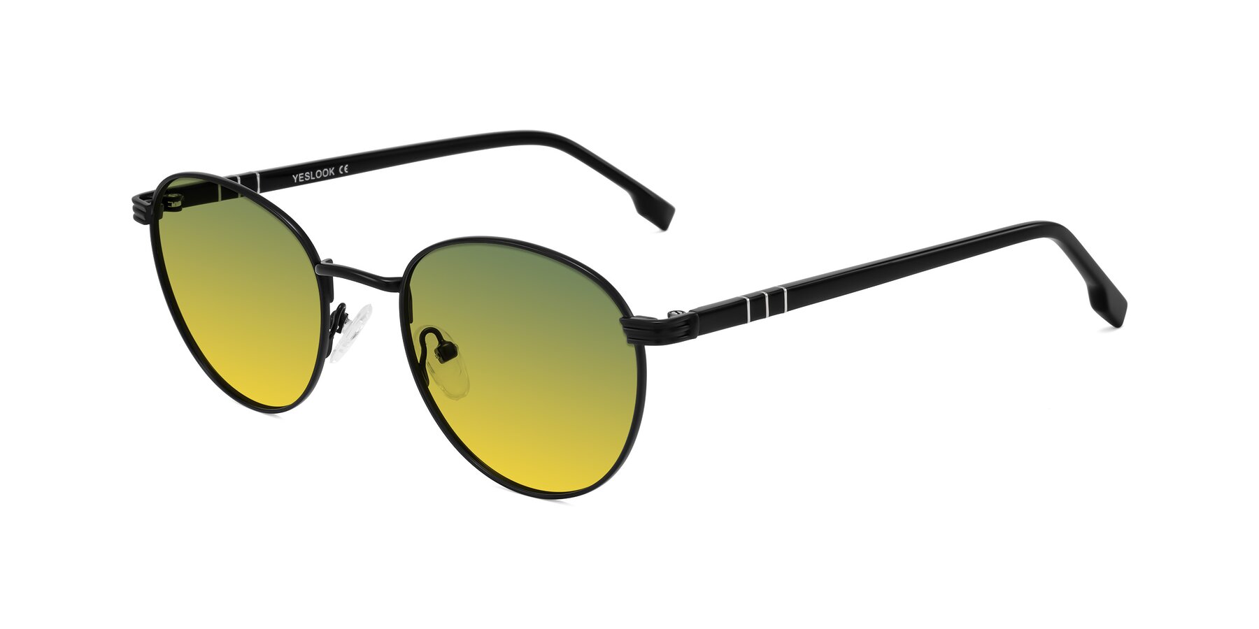 Angle of Orozco in Matte Black/Black with Green / Yellow Gradient Lenses