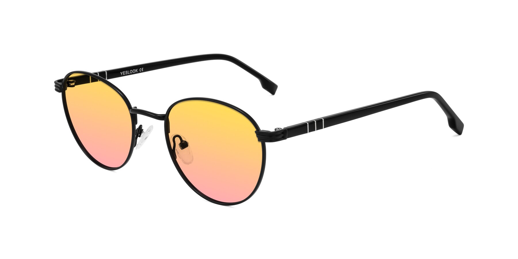 Angle of Orozco in Matte Black/Black with Yellow / Pink Gradient Lenses