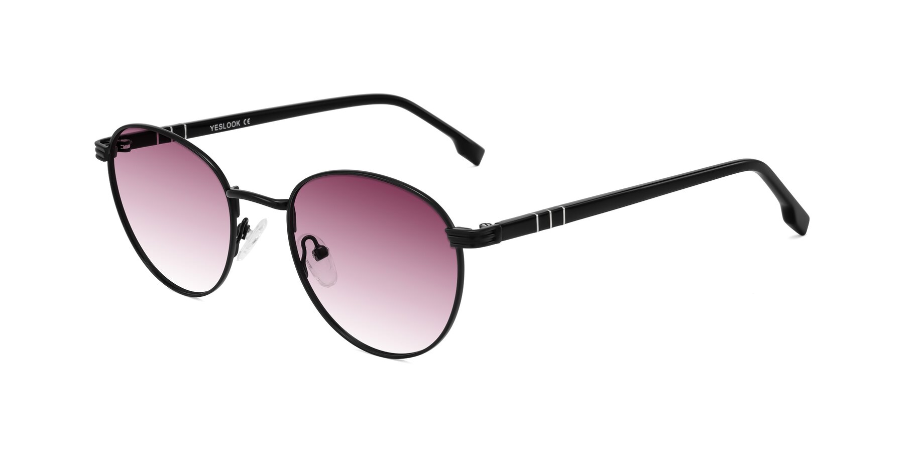 Angle of Orozco in Matte Black/Black with Wine Gradient Lenses