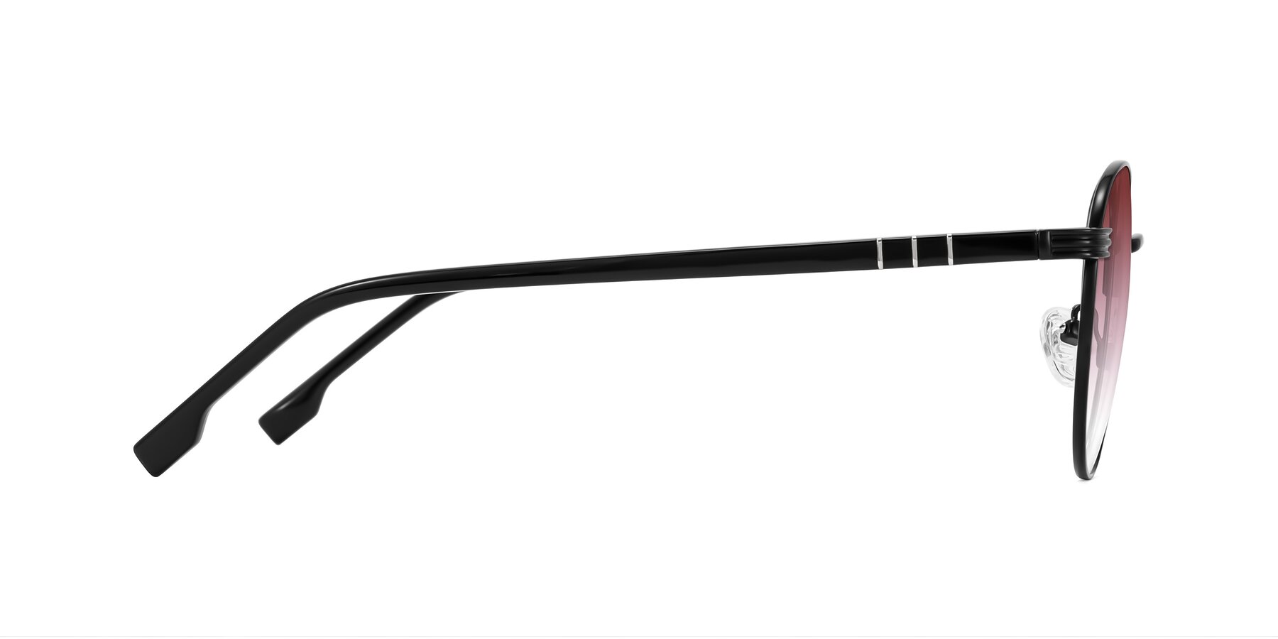 Side of Orozco in Matte Black/Black with Garnet Gradient Lenses