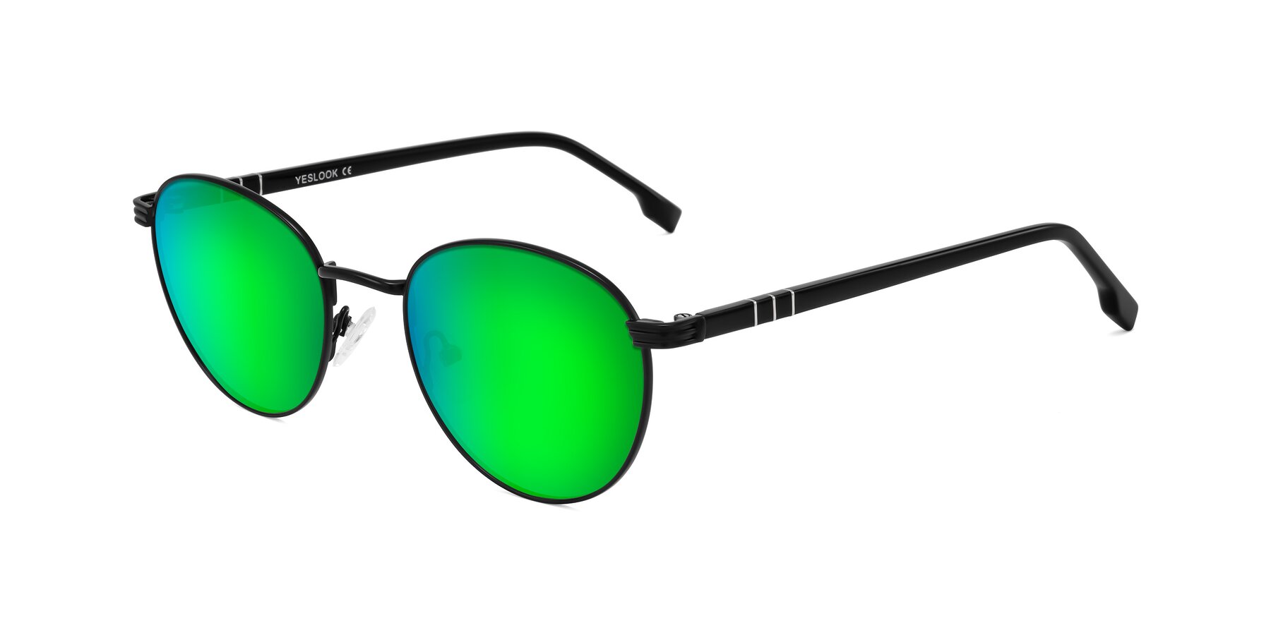 Angle of Orozco in Matte Black/Black with Green Mirrored Lenses