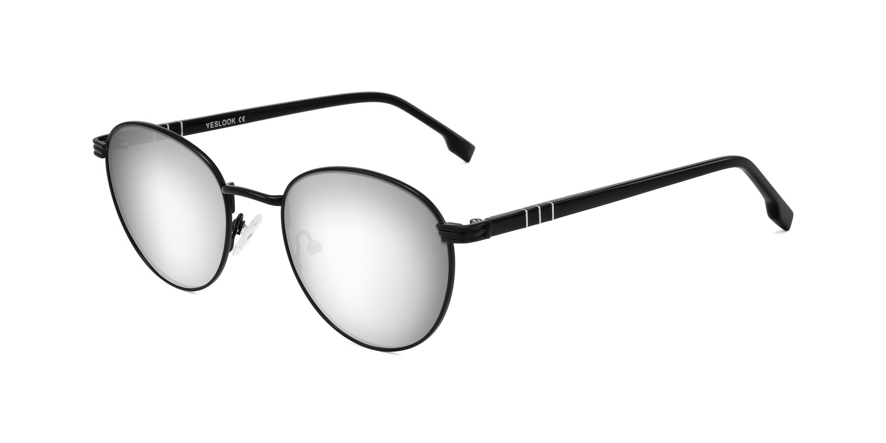 Angle of Orozco in Matte Black/Black with Silver Mirrored Lenses