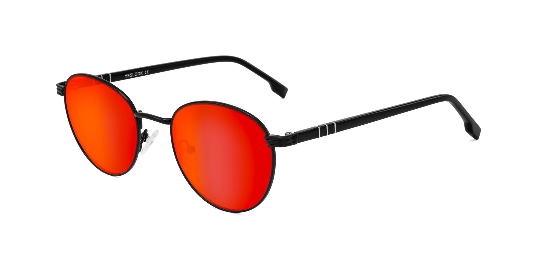 Angle of Orozco in Matte Black/Black with Red Gold Mirrored Lenses