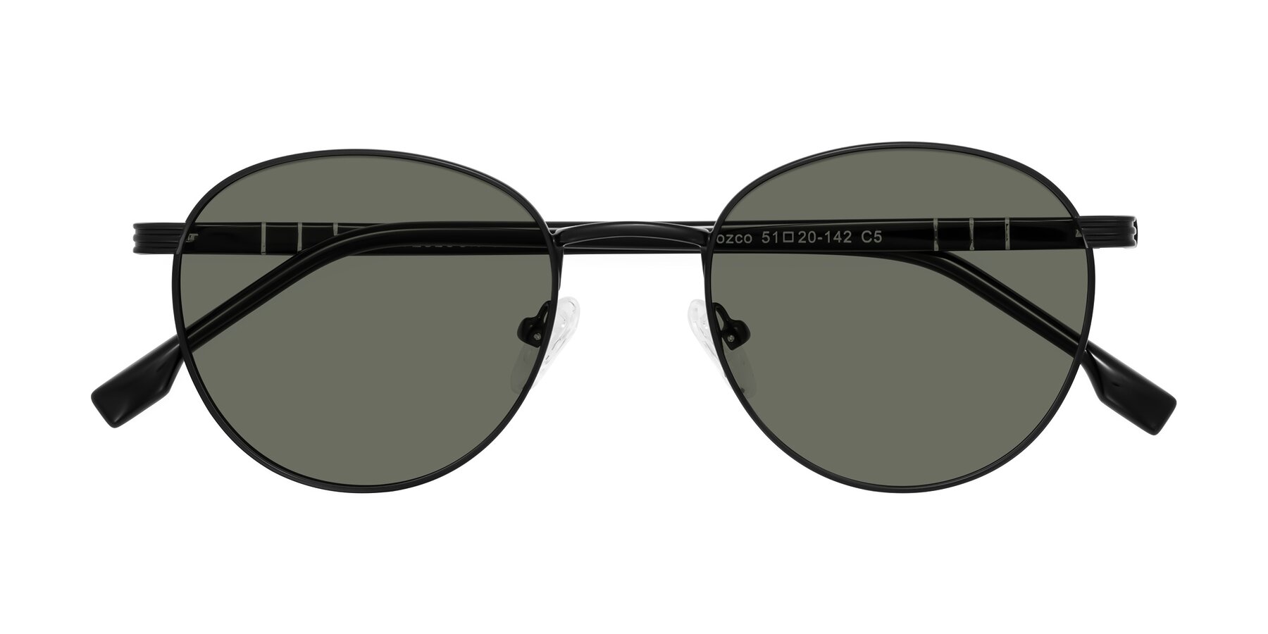 Folded Front of Orozco in Matte Black/Black with Gray Polarized Lenses