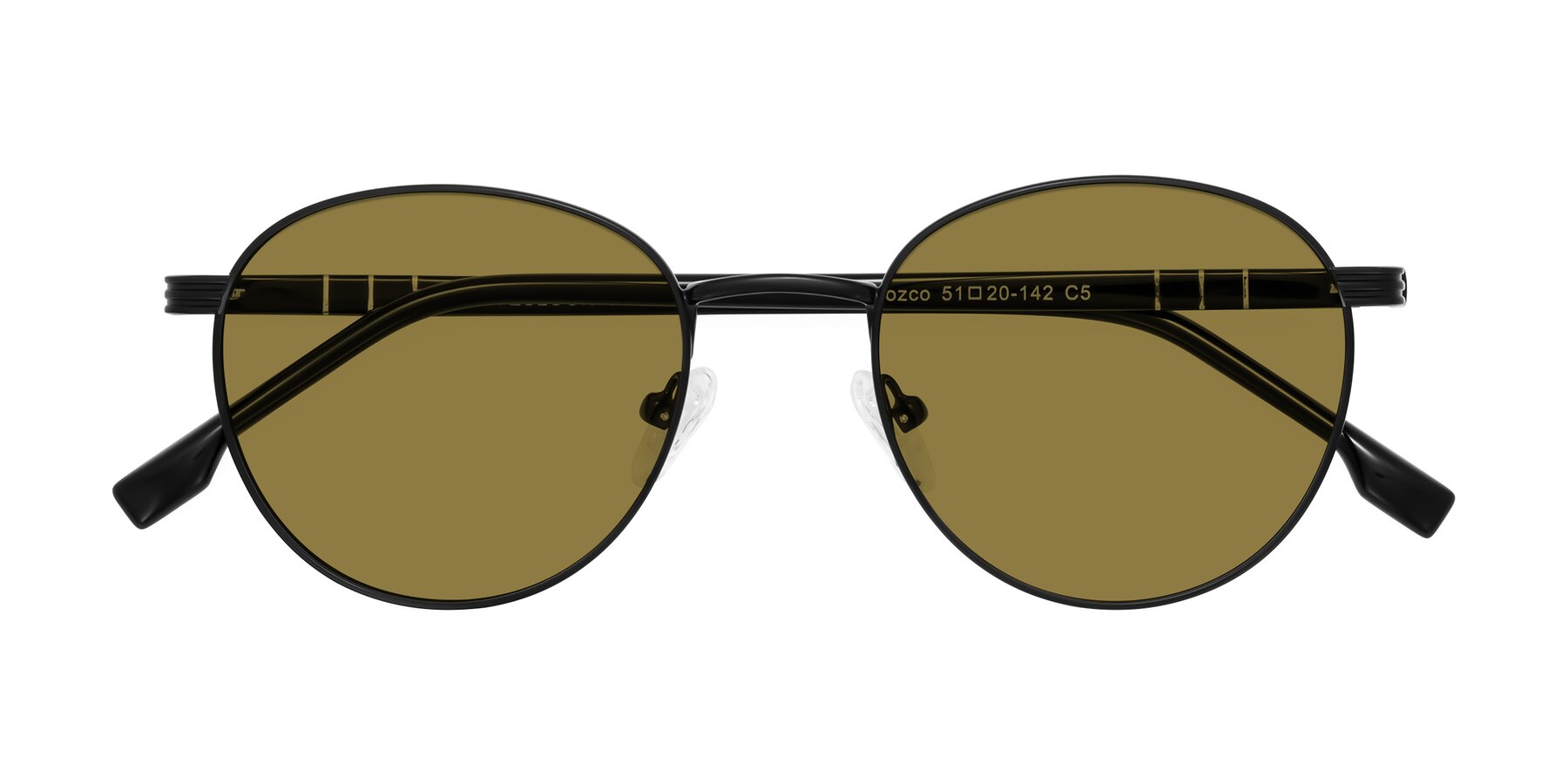 Folded Front of Orozco in Matte Black/Black with Brown Polarized Lenses
