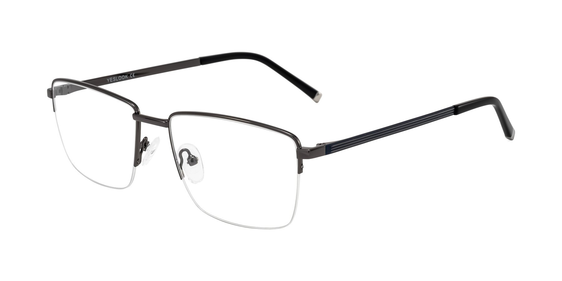 Angle of Sungi in Gunmetal with Clear Eyeglass Lenses