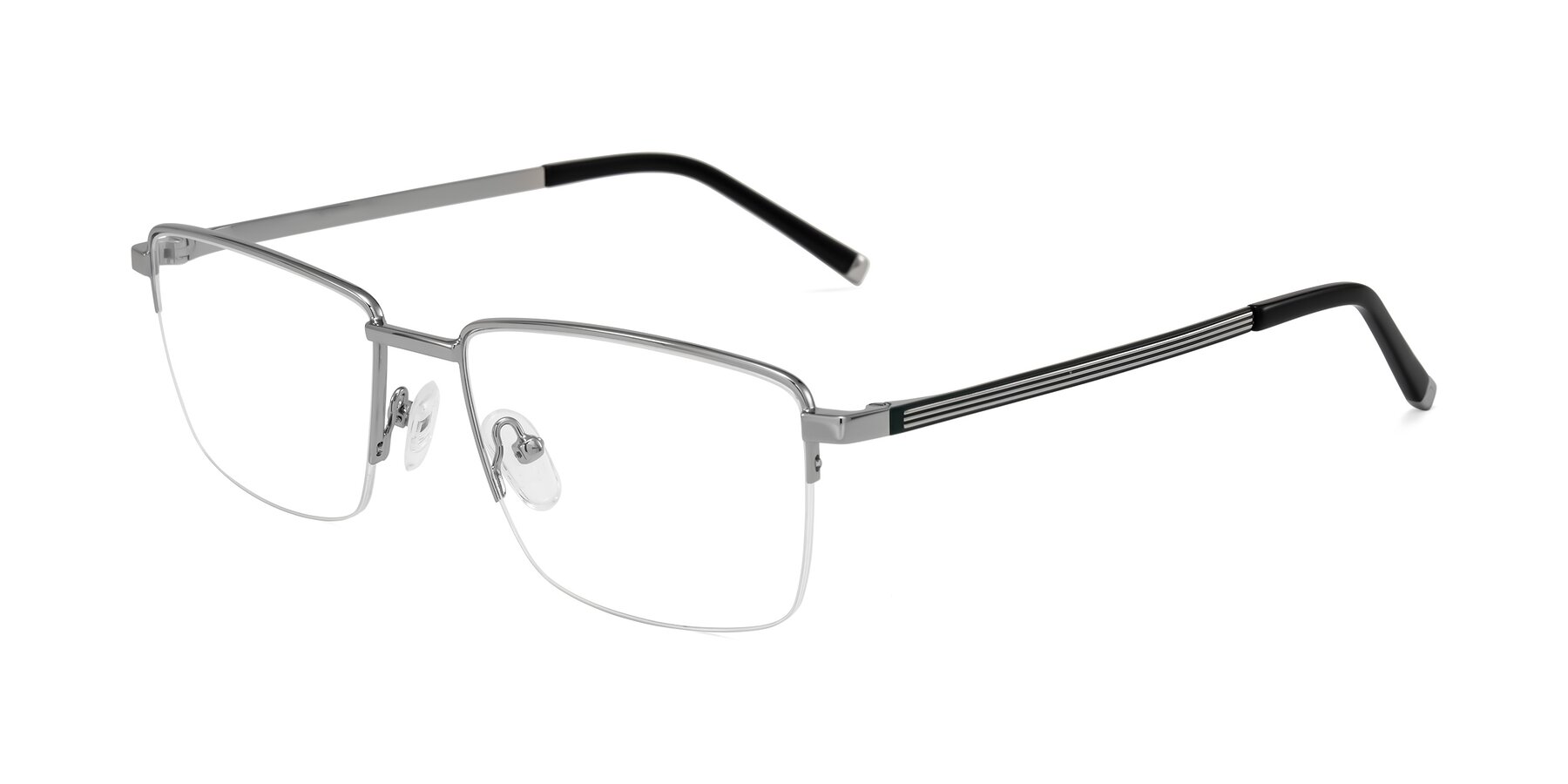 Angle of Sungi in Silver with Clear Eyeglass Lenses