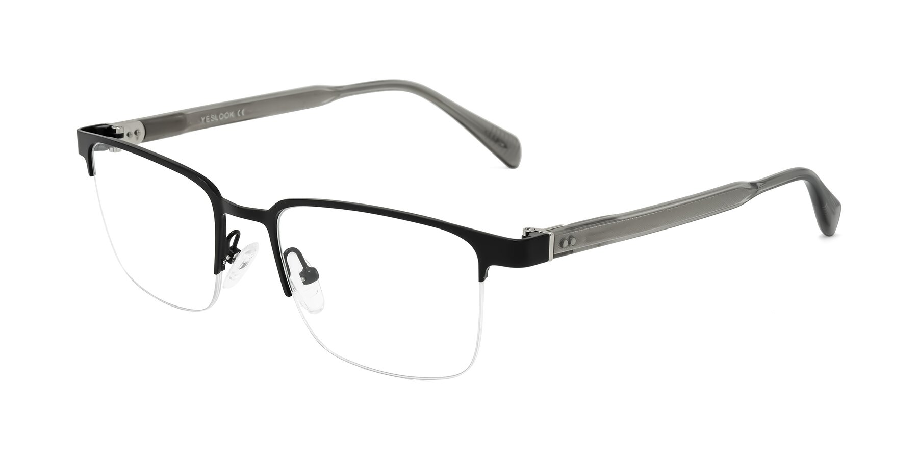 Angle of Tunt in Matte Black with Clear Eyeglass Lenses